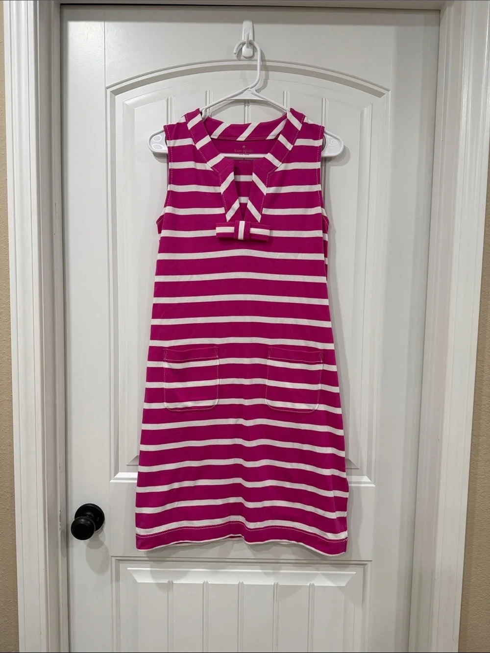 Kate Spade Tropez Pink and White Dress with Bow Detail